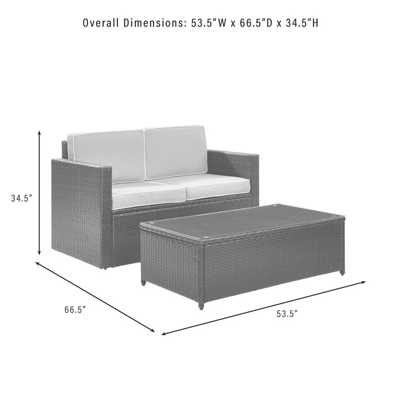 Arbedella 2 - Person Patio Conversation Set, Grey