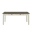 Ensemble de table de salle à manger 7 pièces à finition blanche antique avec 6 tiroirs et 6 chaises d'appoint rembourrées de style décontracté-1975548706