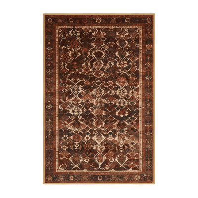 Machine Washable Persian Brown Area Rug