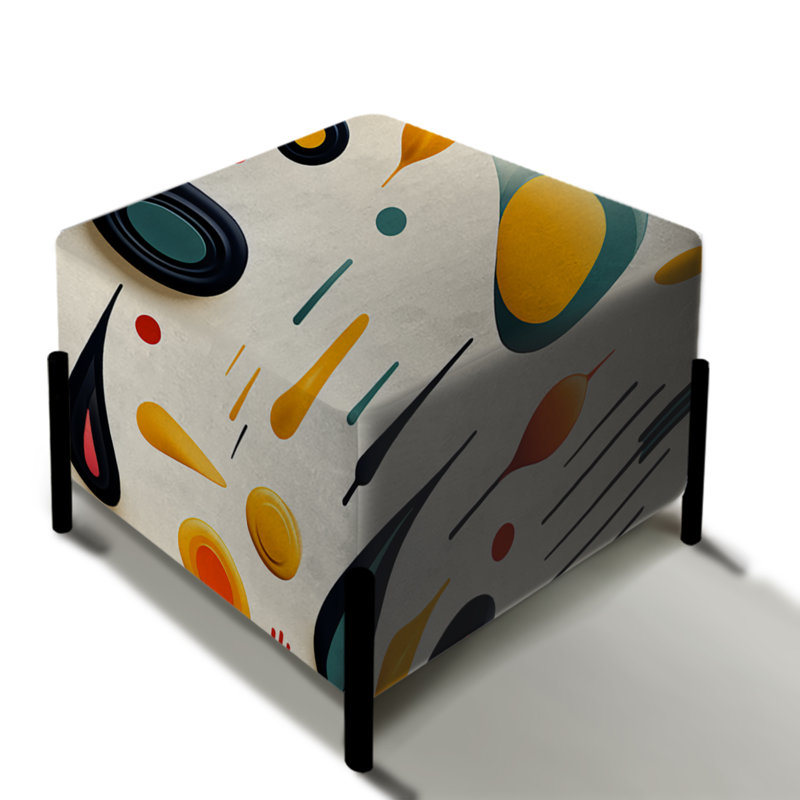 Mcm Abstract Expressions - Repose-pieds carré Mid-Century