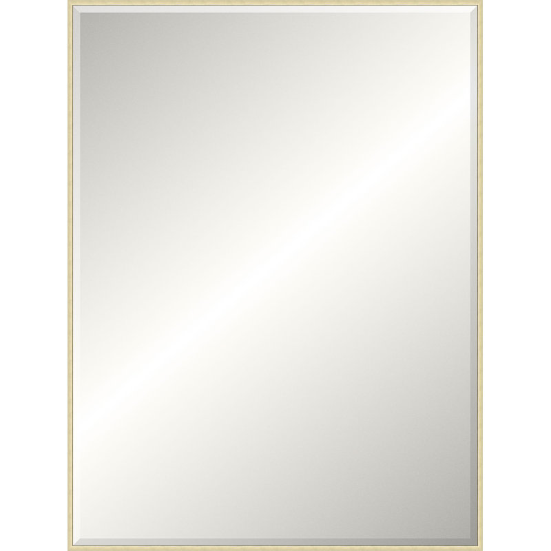 Floater 2 Solid Wood Beveled Mirror, Antique Silver, 49.25" x 37.25", Rectangle