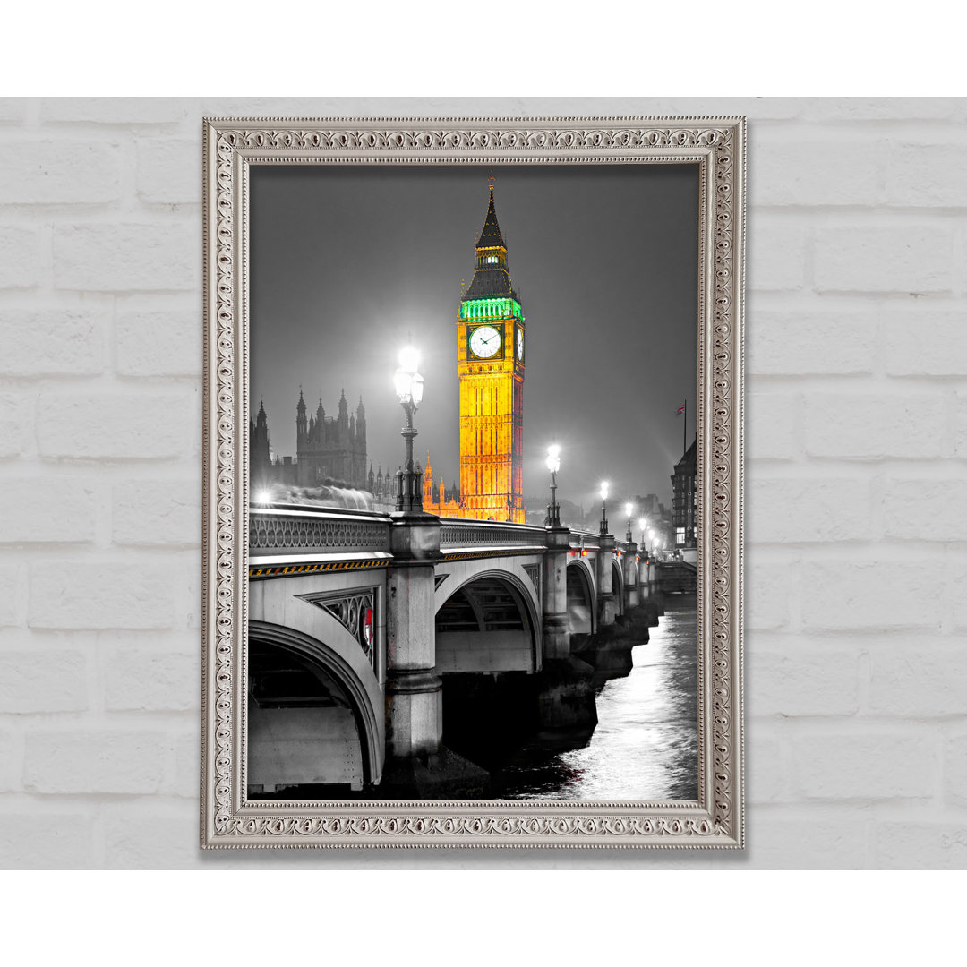 Golden Big Ben Over Tower Bridge - Einzelner Bilderrahmen Kunstdrucke