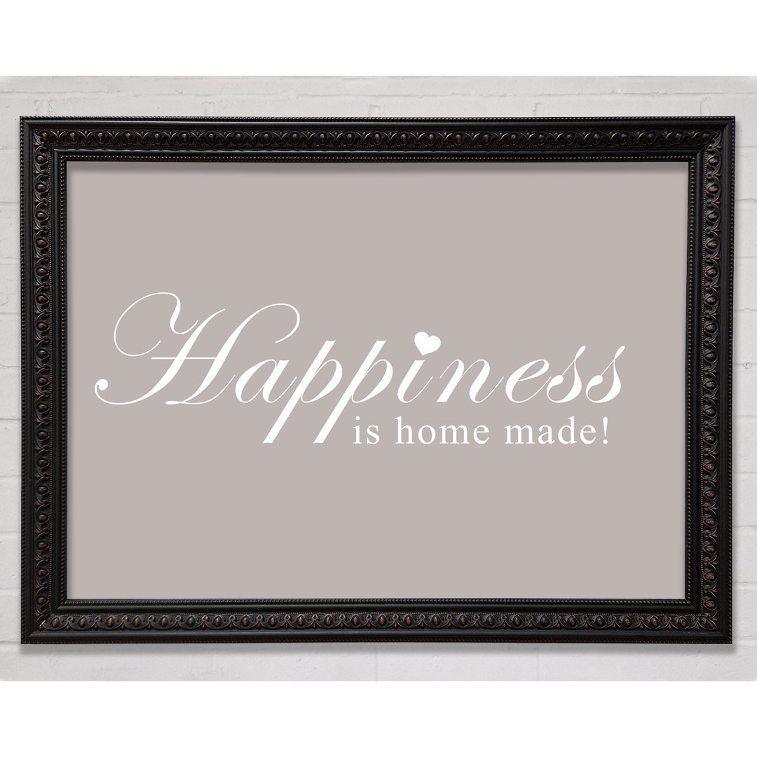 Home Quote Happiness Is Home Made Green - Single Picture Frame Art Prints