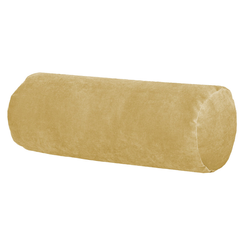 Polyester Bolster Pillow with Removable Cover and Insert, Old Gold