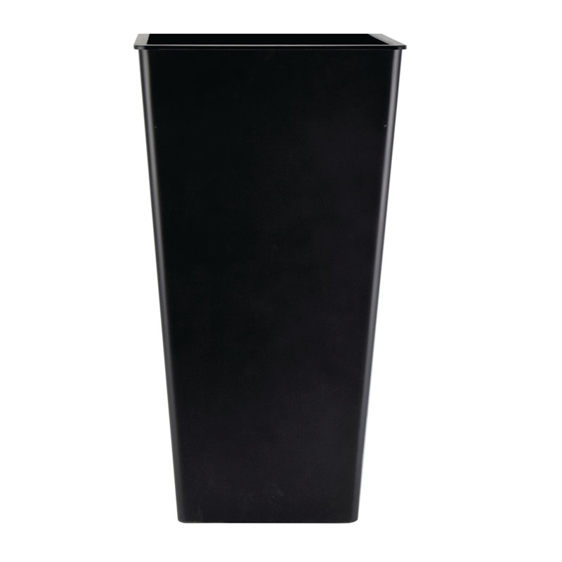 23" H Cascade Square Tall Planter, Matte Black