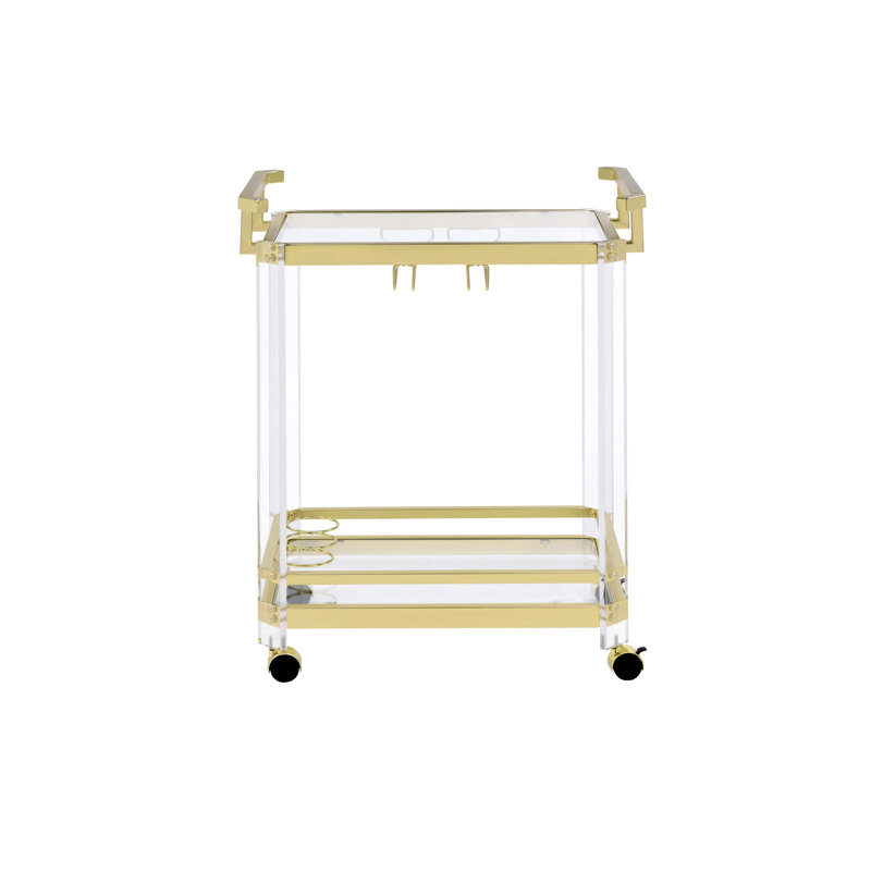 Aerin - Chariot de service avec roulettes, Doré