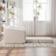 Fauteuil d'appoint lit simple en chenille convertible beige Cloud Style-1282276571