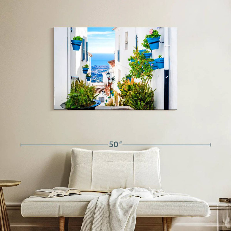 Sirci, pittoresque rue Mijas, H 26 po x l 39 po