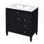 Meuble-lavabo 30 po avec lavabo supérieur, meuble-lavabo moderne avec 2 tiroirs et un tiroir basculant, meuble-lavabo simple-2070986320