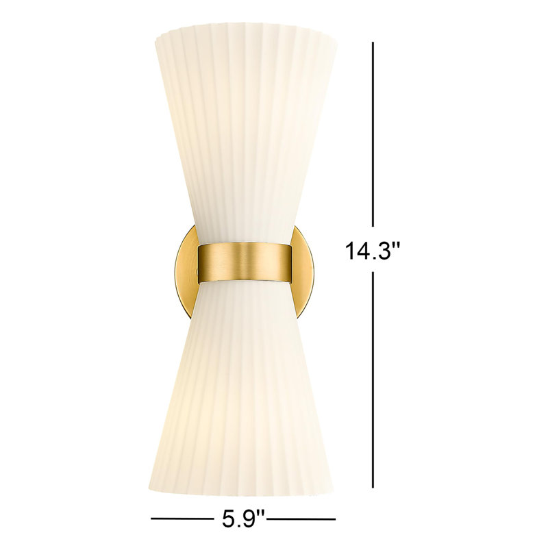 Amore 2 - Light Armed Sconce, Begie, 14.3" H x 5.9" W x 7.3" D, White