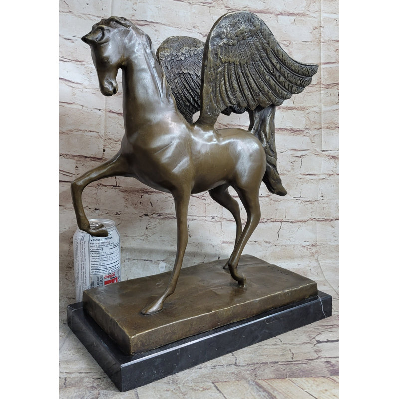 Statue de cheval en bronze Kaeyla Pegasus 16 po x 16 po