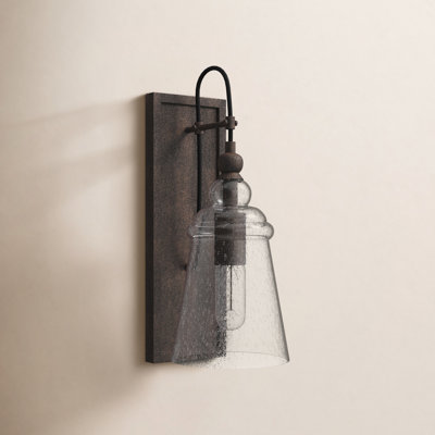 Levine Single Light Glass Steel Dimmable Armed Sconce