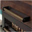 Bureau industriel avec huche, finition brune