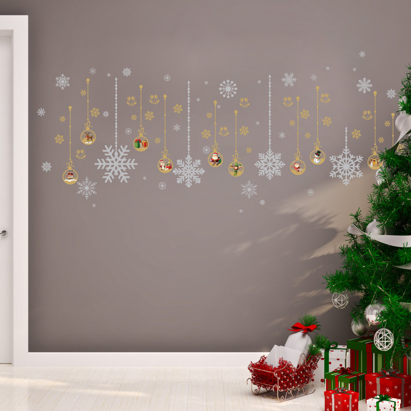 Abstract Wall Decal, Silver/Matt Gold