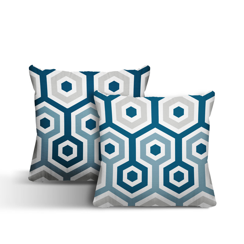  Coussin intérieur / extérieur, L 17 po x H 17 po, Turquoise