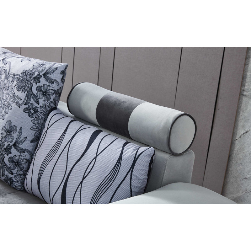 Canapé modulaire réversible en microfibre / microsuède de 142 po avec repose-pieds Marialys