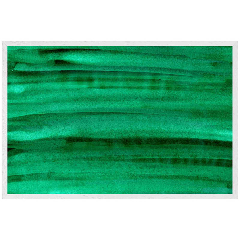 Green Watercolour Strokes by Andrew Lee - Wrapped Canvas Print, 76cm H x 114cm W x 4cm D, White