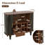 Armoire à boissons cannelée pour boissons alcoolisées et café avec 6 porte-bouteilles et 3 porte-verres-2082032568