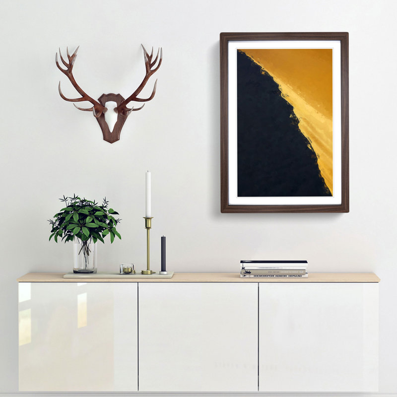 Edge of a Sand Dune - Picture Frame Graphic Art Print, 36cm H x 27cm W x 2cm D, Walnut Framed