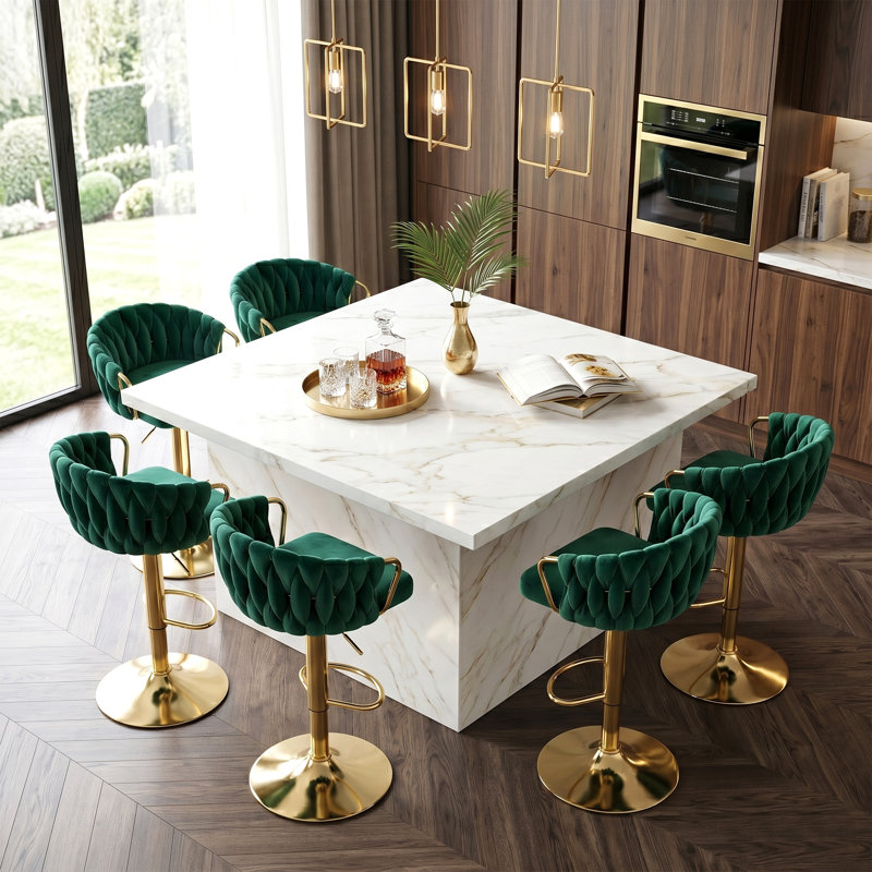 Tabouret de bar pivotant à hauteur réglable, Dark Green
