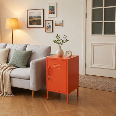 A multi-functional metal storage cabinet with a height of 27.17 inches