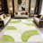 1PC Sage Green & Cream Retro Geometric Arc area rugs for Living Room, Soft and Comfortable, Suitable for all seasons, easy-to-maintain, machine washable Indoor floor mat, Under Table Farmhouse suitable for Dining Room, Bedroom, Kitchen Entryway,-129466876
