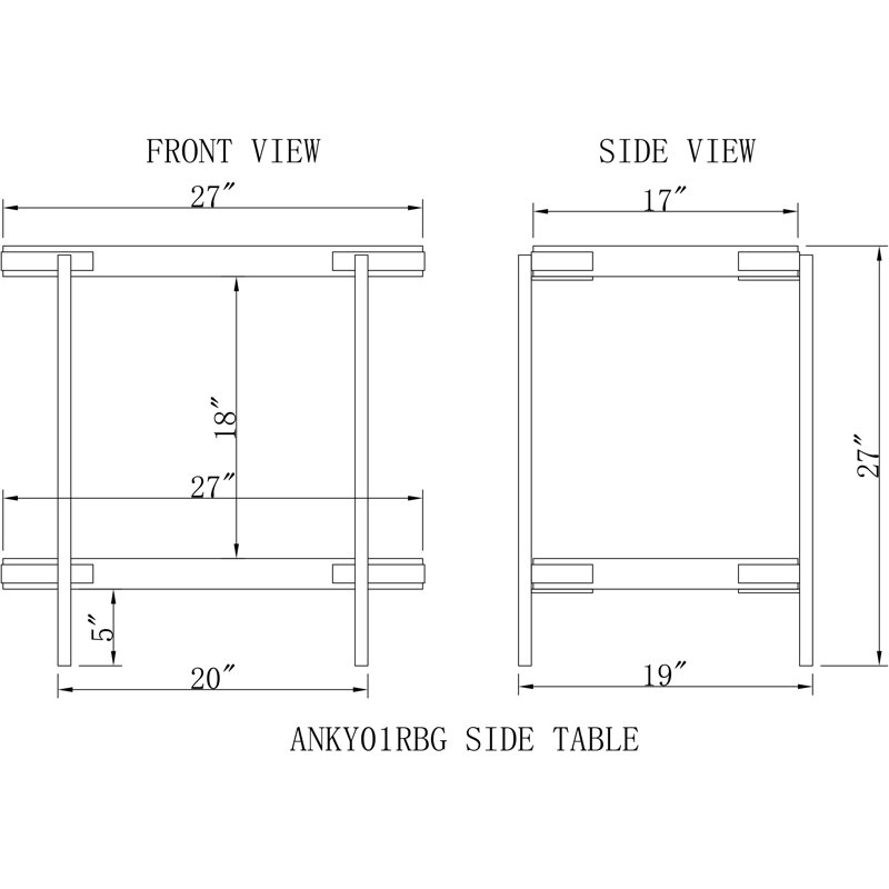 4 - Piece Solid Wood Top Living Room Table Set