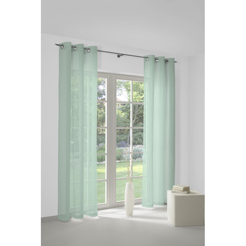 Semi Sheer Curtains, 145cm Width x 145cm Drop, Mint
