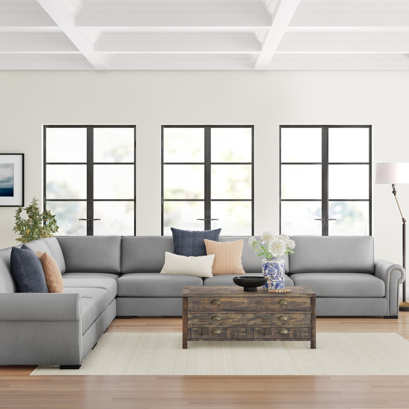 Mosely Upholstered L-Shaped Sectional Symmetrical, Grey Revolution®