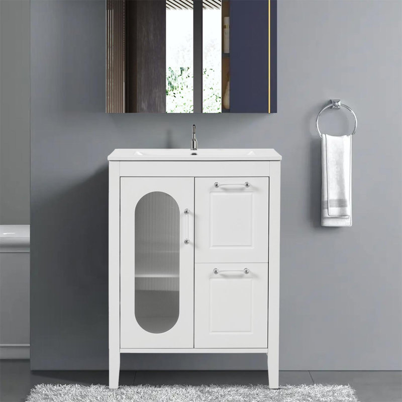 Ensemble de meuble-lavabo simple 24 po Rashawd, Gris