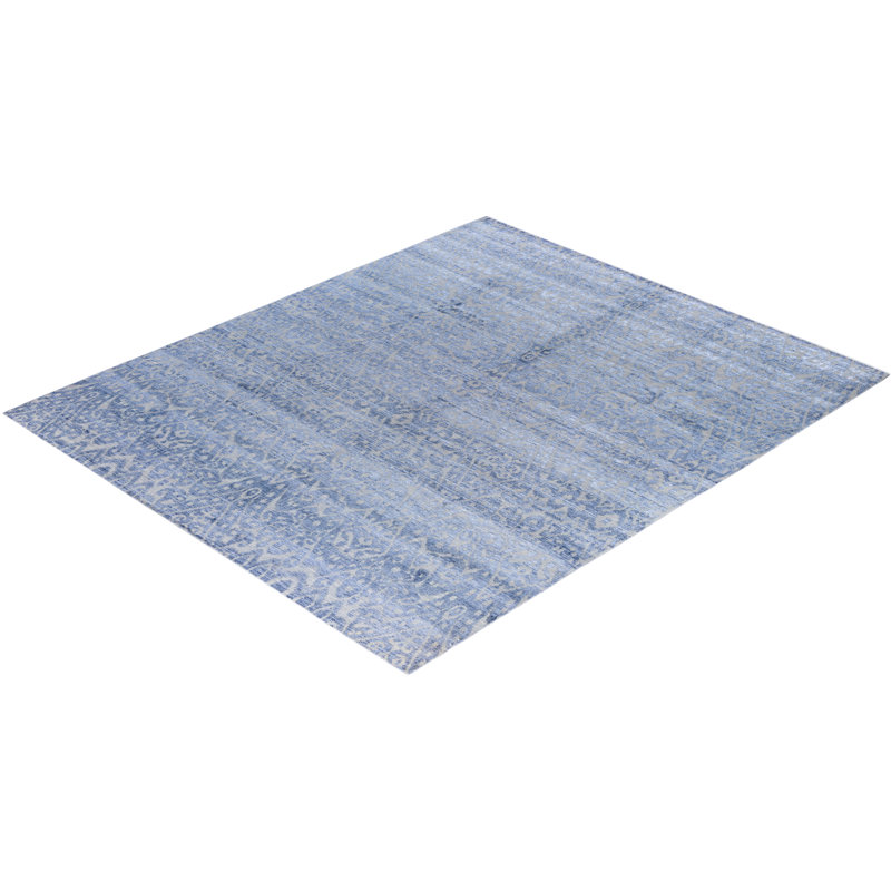 Overdyed One-of-a-Kind Rectangle 8'1" X 9'8" Hand Knotted Area Rug