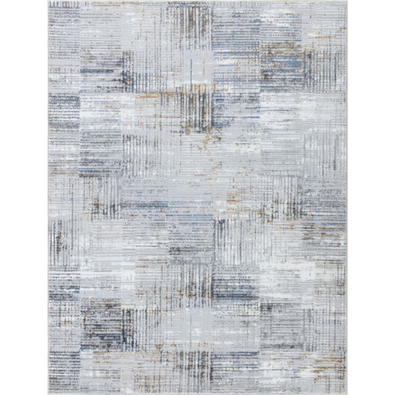 Tapis en polyester confortable à géométrie moderne et élégant