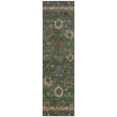 Machine Washable Indoor/Outdoor Xhevrie Fern Rug