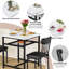 Ensemble de table de bar 3 pièces, ensemble de table de cuisine avec tablettes de rangement pour 2 personnes, ensemble de table de bar et de chaises avec tabourets revêtus de polyuréthane et plateau de table en marbre, ensemble de table de bar et table
