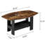 Ensemble de tables basses 3 pièces avec 2 tables de bout, ensemble de meubles de salon en bois rustique et en métal avec tablette de rangement et tiroir pour petits espaces