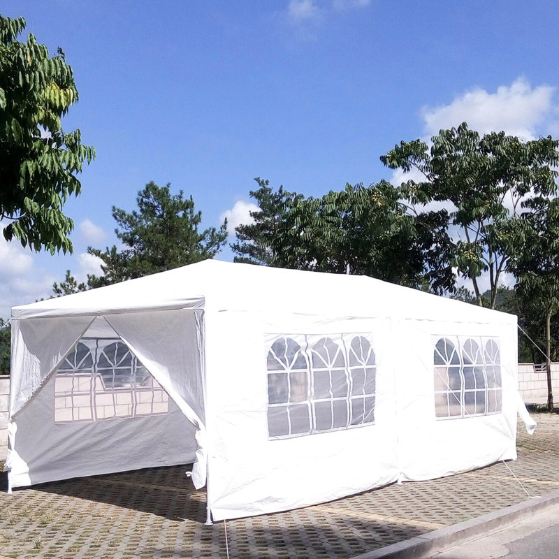 Pavillon de jardin 10 po x 20 pi avec parois latérales et fenêtres transparentes - idéal pour l'extérieur amovible en tissu imperméable