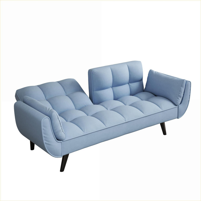 Sofas Couches | 74 Inch 2 Seater Modern Convertible Sofa | For Apartment Small Spaces | Velvet | Antique Navy Blue, Blue