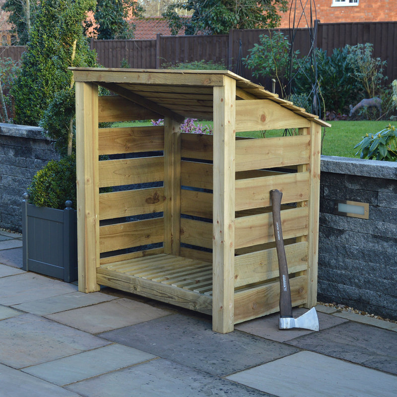 Strasburg 123cm W x 74.5cm D Solid Wood Log Store, Light Green