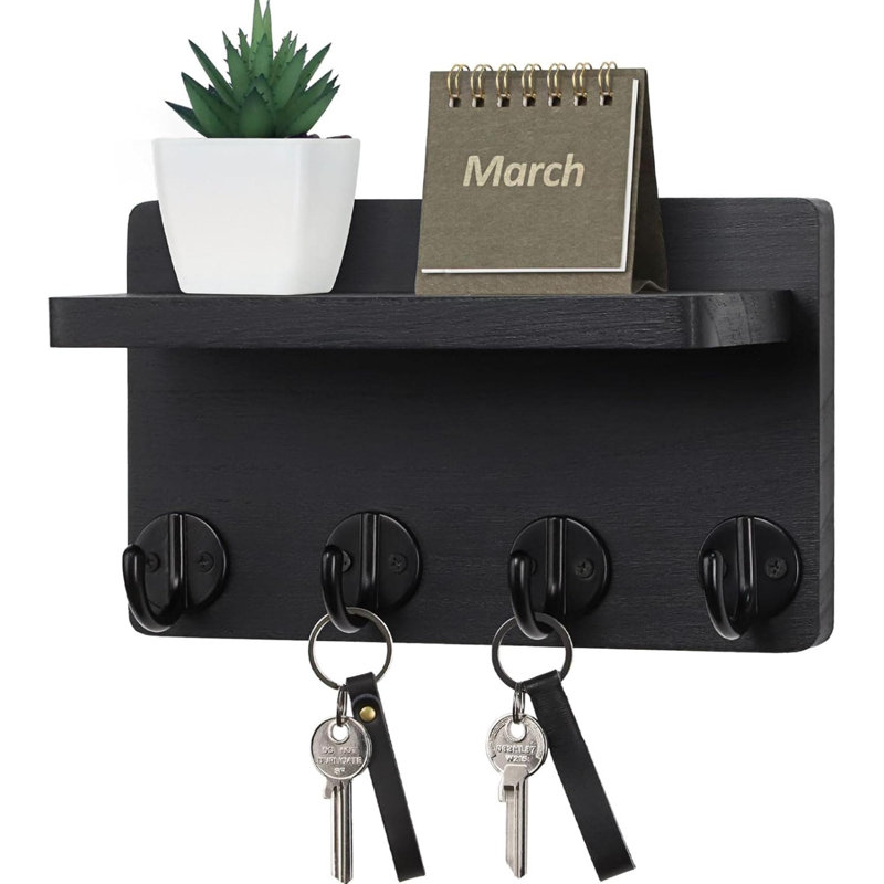 Manufactured Wood Wall Organizer, Black