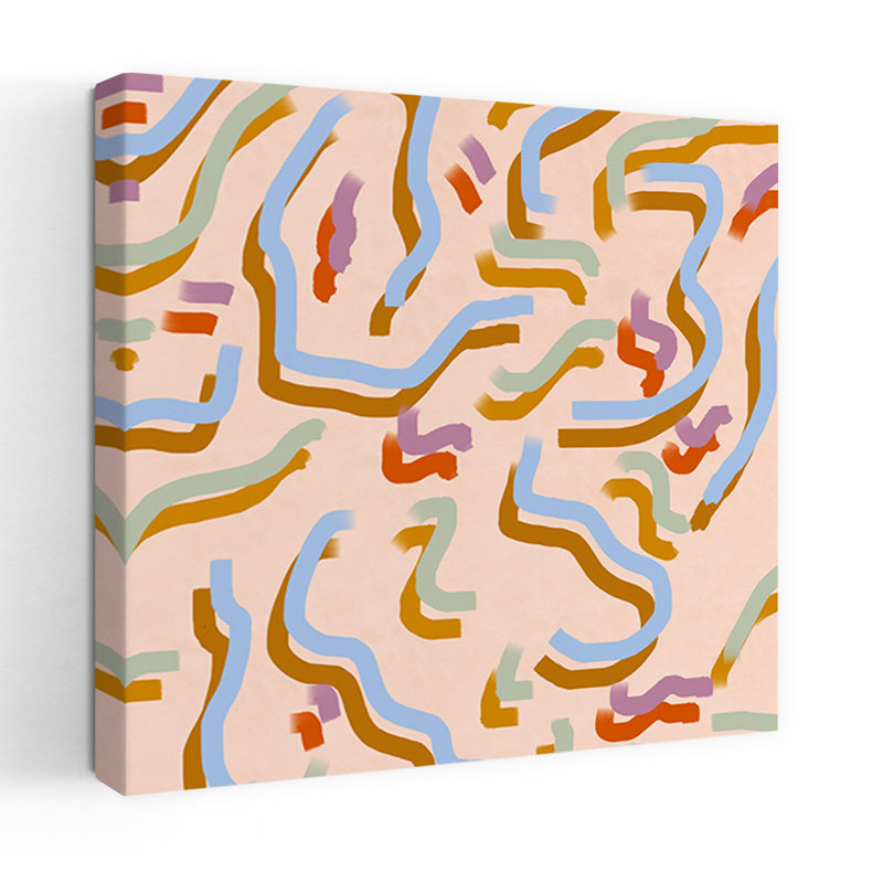 Art contemporain, art contemporain abstrait, H 36 po x l 36 po, Beige