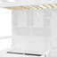 Lit superposé simple avec tiroirs, garde-robe, tablettes de rangement et lit hydraulique, blanc-1132075634