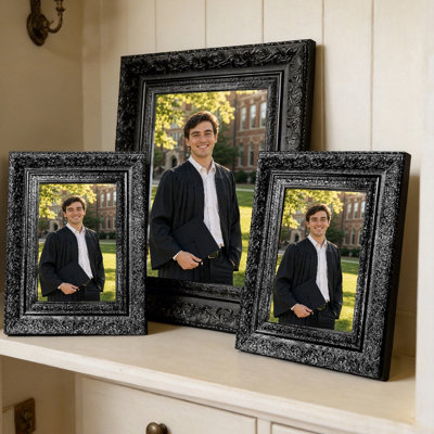 Black 3 PCS 8" x 10" Timeless Picture Frame with Horizontal or Vertical Display