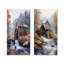 Ensemble de 2 pièces d'art mural gris et orange avec moulin à eau Wonder Mill I-1470787597-1470787591-1470787590