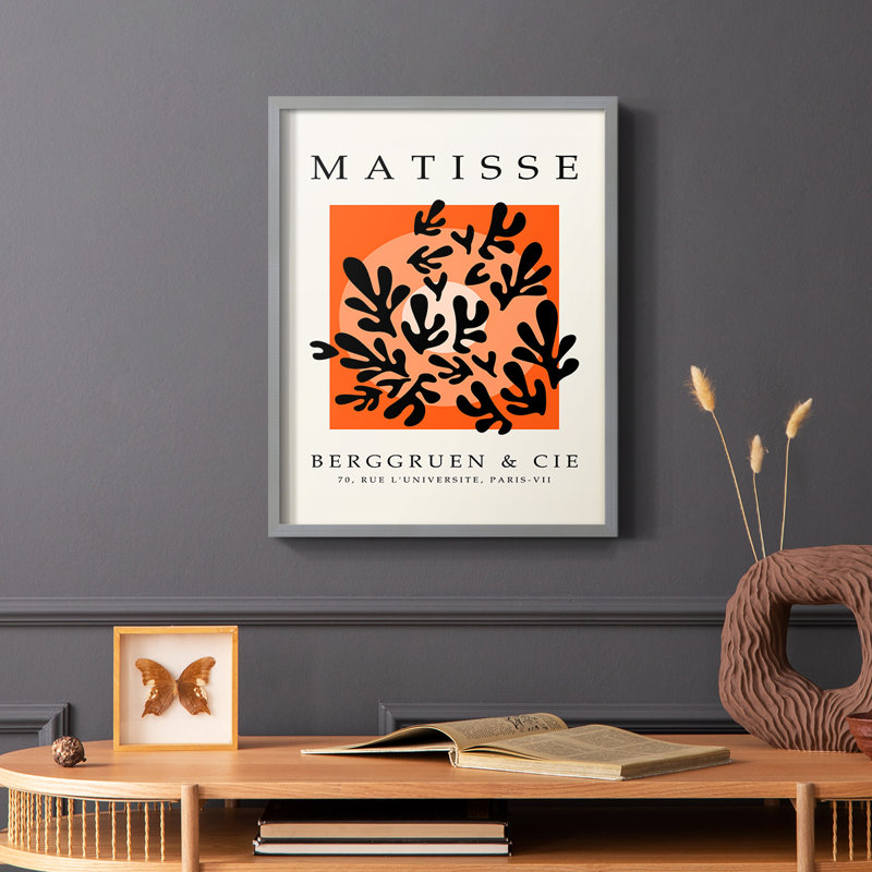 Matisse CXLV, reproduction encadrée - bois massif, Gris, H 10 po x l 8 po