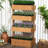 Vertical Garden Bed - 4 Tier Wooden Planter Orange For Outdoor Herbs Self-Draining, Adjustable For Herb Gardens Construction