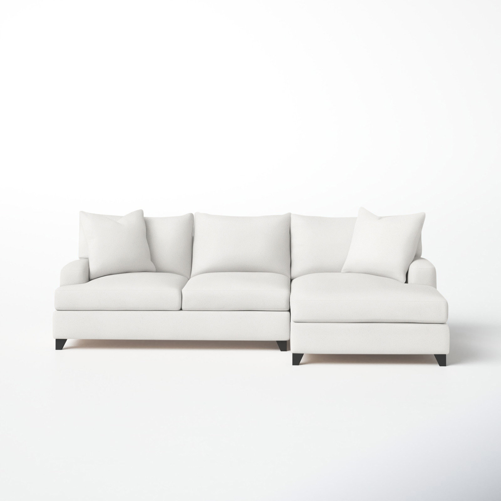 Shorewood Upholstered Chaise L-Sectional, Bella White, Right Hand Facing