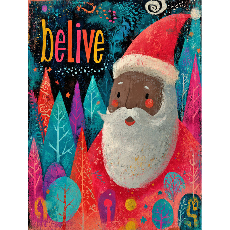 Art mural sur toile Believe Santa Bright Forest, 24 po x 36 po