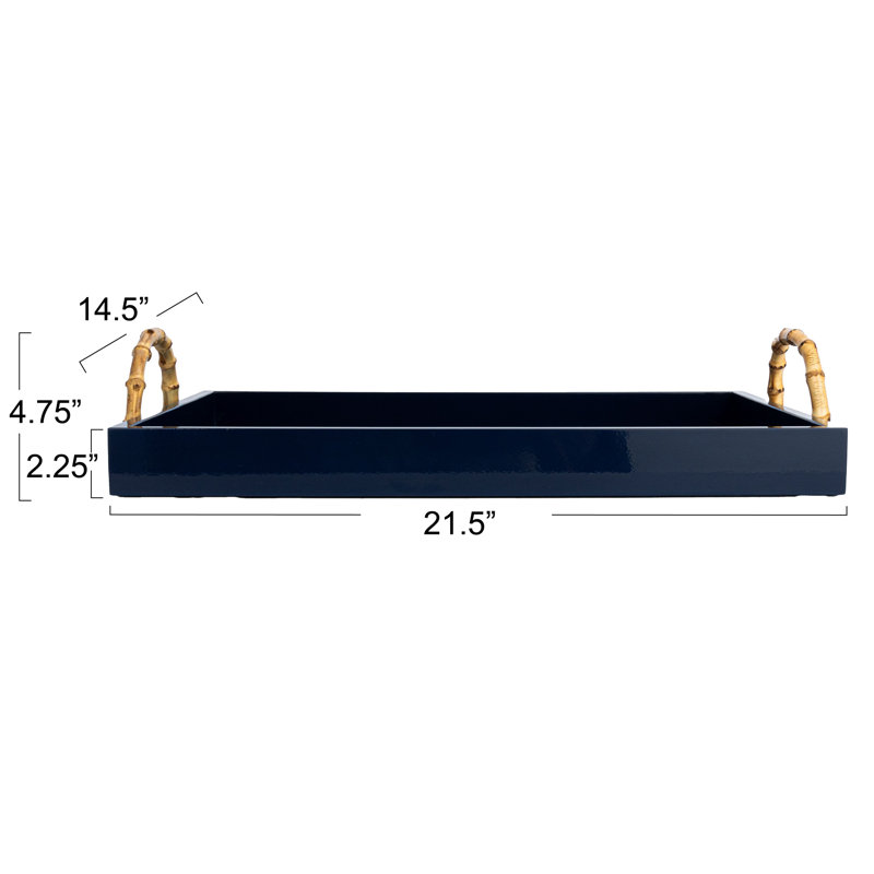 Wide Nautical Bamboo Tray