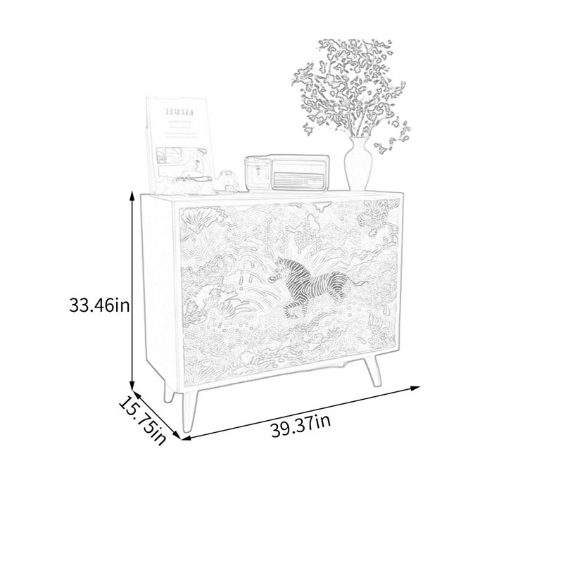 Elegant Walnut Decorative Cabinet