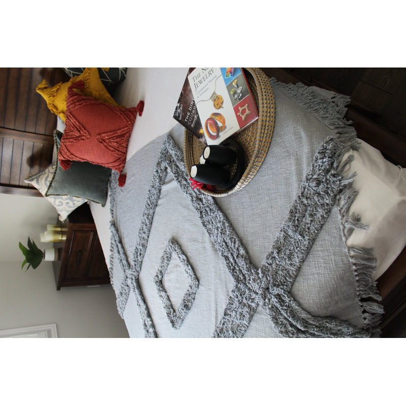 Jeté 100% coton Alicia-May, Gris